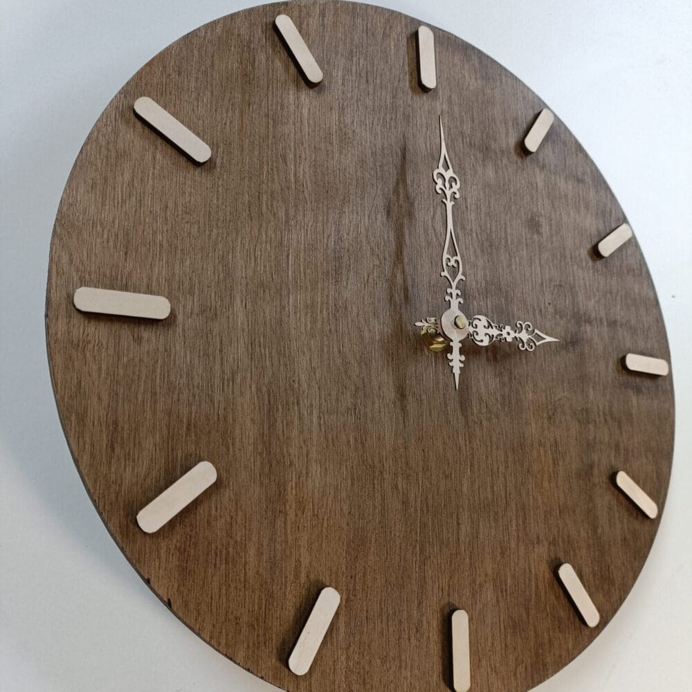 Seinäkello Ruskea - Minimalismi, kehyksetön