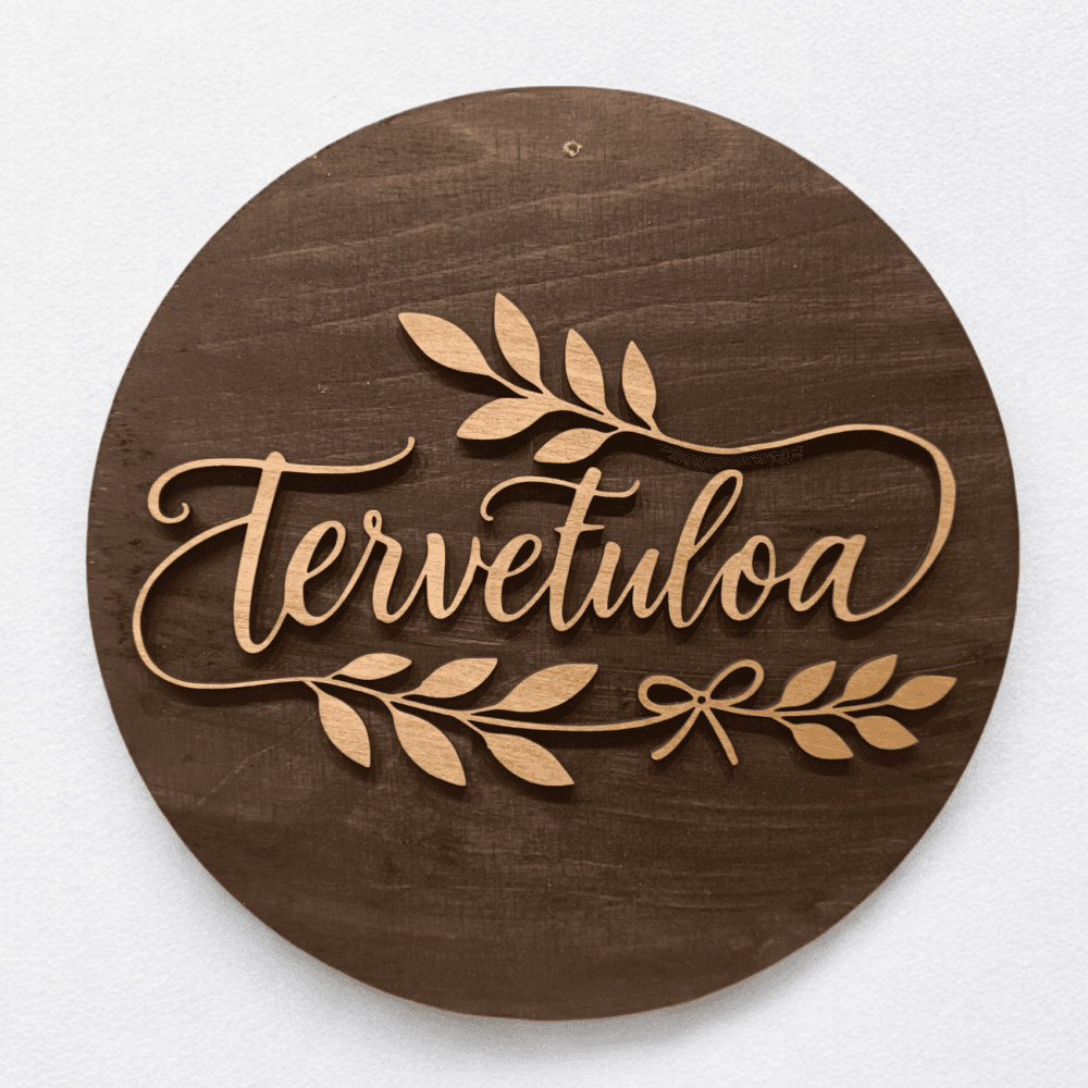 Tervetuloa kyltti Ruskea Teksti