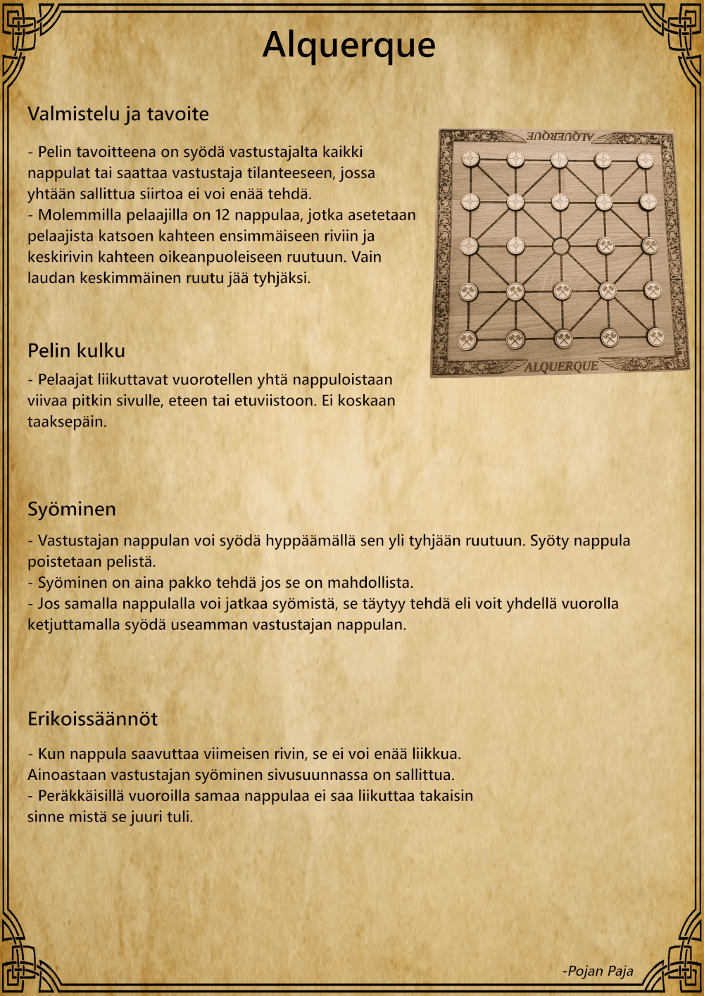 Alquerque säännöt